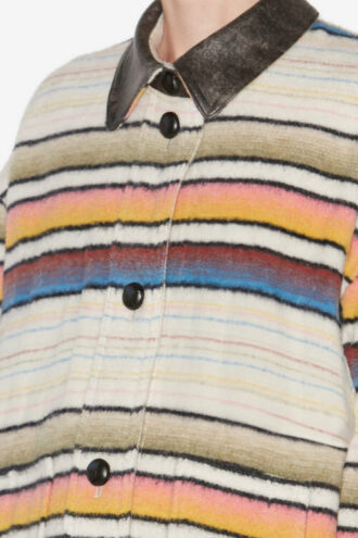 Dayvi Striped Wool Overshirt Coat