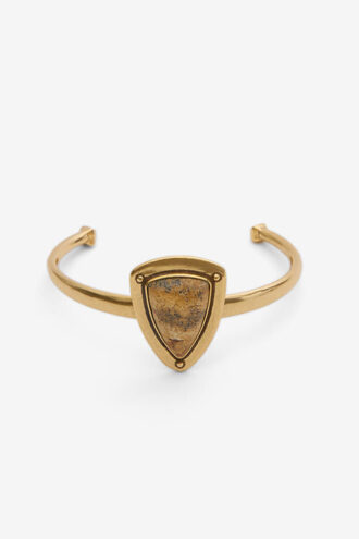 Dees Brass and Stone Bangle Bracelet