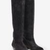 Denvee Cowboy Boots in Suede Calfskin Leather