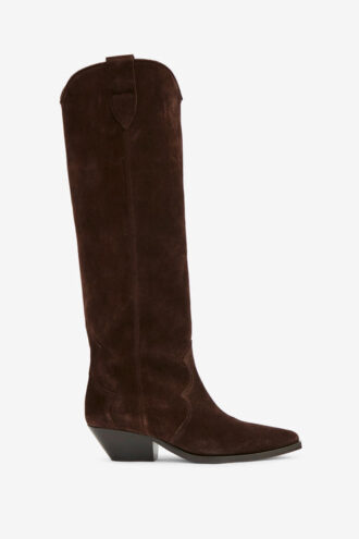 Denvee Suede Calfskin Leather Cowboy Boots