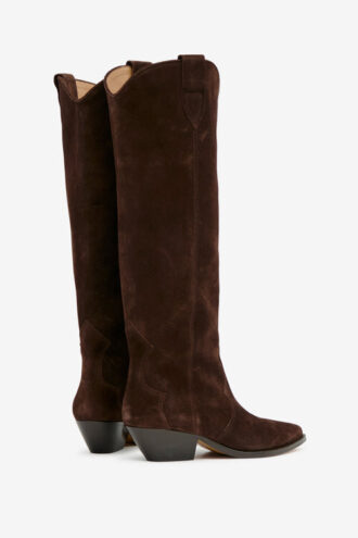 Denvee Suede Calfskin Leather Cowboy Boots