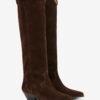 Denvee Suede Calfskin Leather Cowboy Boots