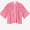 Destiny Smocked Blouse in Plain-Colored Cotton Voile
