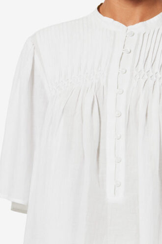 Destiny Smocked Cotton Voile Top