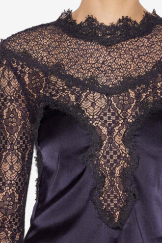Diem Satin and Lace Top