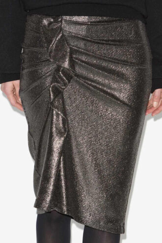 Dolene Draped Metallic Skirt