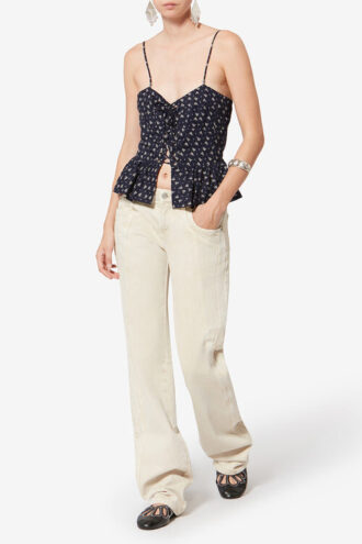 Dolma Strappy Printed Organic Cotton Top