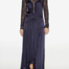 Dolores Long Satin and Lace Dress
