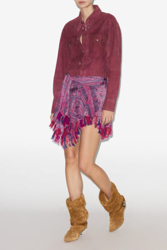 Dova Draped Printed Elasticated Tulle Skirt