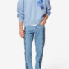 Drany Two-Toned Mohair Sweater with Logo