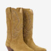 Duerto Embroidered Suede Calfskin Leather Cowboy Boots