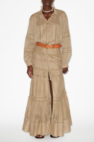 Dusta Long Elaborate Cotton Voile Skirt