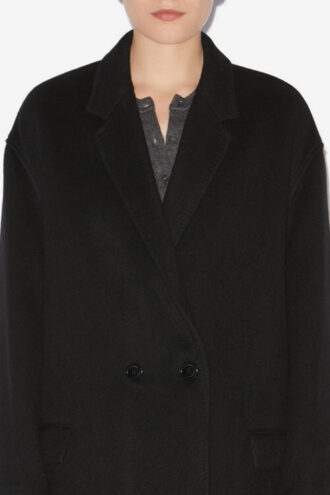 Efegozi Coat in Plain-Colored Cashmere and Wool