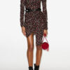 Elara Draped Printed Silk Dress