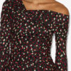 Elara Draped Printed Silk Dress
