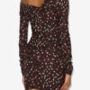 Elara Draped Printed Silk Dress