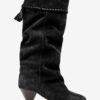 Elita Draped Suede Calfskin Leather Boots