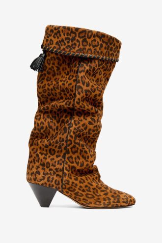 Elita Draped Suede Calfskin Leather Boots