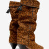 Elita Draped Suede Calfskin Leather Boots