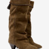 Elita Draped Suede Calfskin Leather Boots