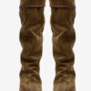 Elita Draped Suede Calfskin Leather Boots