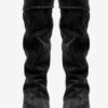 Elita Draped Suede Calfskin Leather Boots