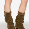 Elita Draped Suede Calfskin Leather Boots