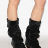 Elita Draped Suede Calfskin Leather Boots