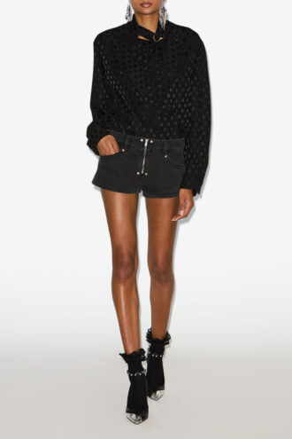 Emany Silk Polka Dot Print Blouse