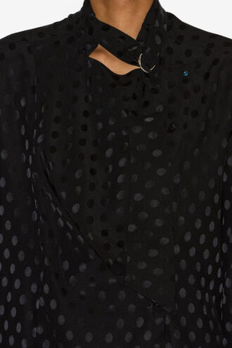 Emany Silk Polka Dot Print Blouse