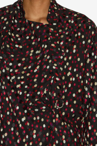 Emany Silk Polka Dot Print Blouse
