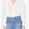 Estela Blouse in Plain-Colored Crepe with English Embroidery