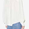 Estela Blouse in Plain-Colored Crepe with English Embroidery