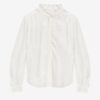 Estela Blouse in Plain-Colored Crepe with English Embroidery
