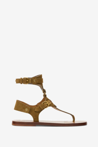 Eveen Flat Sandals in Suede Leather