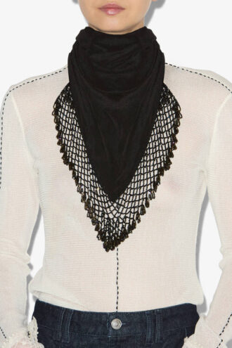 Ezane Silk and Crochet Scarf