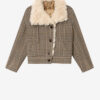 Fadia Short Prince-Of-Wales Check Virgin Wool Coat