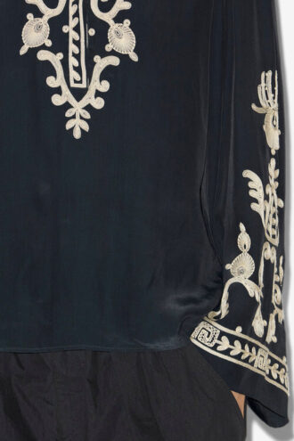 Falonne Embroidered Crepe Blouse