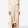 Felixa Long Pleated Flowing Crepe Skirt