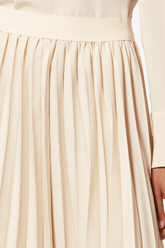 Felixa Long Pleated Flowing Crepe Skirt