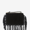 Flat Pouch Fringed Leather Clutch Bag