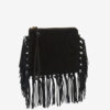 Flat Pouch Fringed Leather Clutch Bag