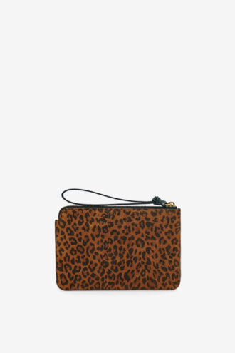 Flat Pouch Leather Clutch Bag