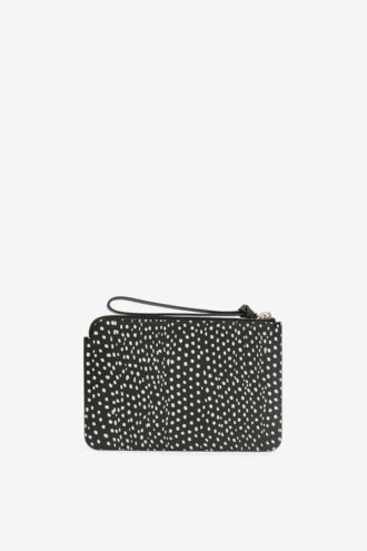 Flat Pouch Printed Leather Clutch Bag
