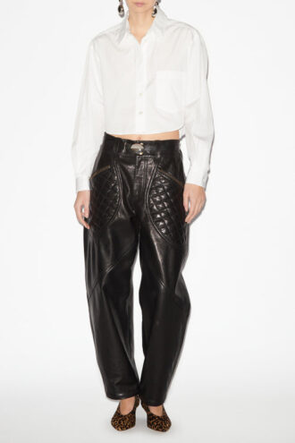 Fleora Short Plain-Colored Silk Blend Shirt