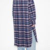 Fontizi Long Checkered Wool Blend Coat