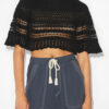 Frizy Crochet Knit Cropped Top