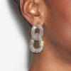 Funky Ring Rhinestone Earrings