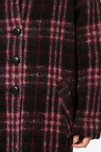 Gabriel Long Checkered Wool Coat