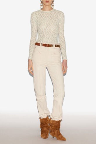 Gaelle Long-Sleeve Lace Top
